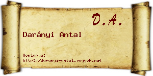 Darányi Antal névjegykártya
