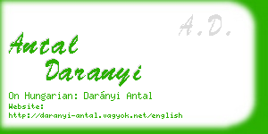 antal daranyi business card